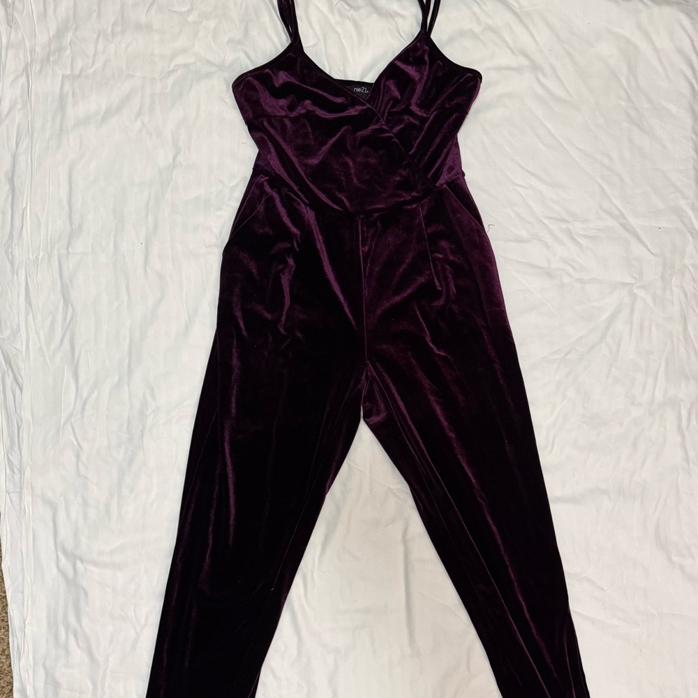 Rue21 Velvet Jumpsuit in Rich Purple